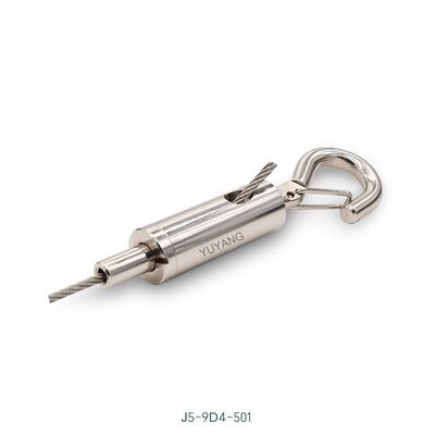 Tool-Free Adjustable Hook Cable Gripper 9x26mm Brass with D Shape Snap Hook