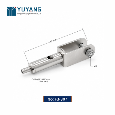 F3-307 Steel Wire Rope Fork Gripper M4 Thread 57mm for Lighting Suspension System