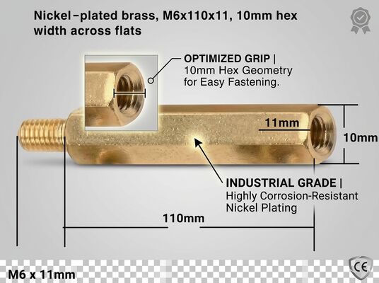 Custom CNC Machined Brass Screw Nut Threaded Fastener for Pendant Ceiling Light Suspension