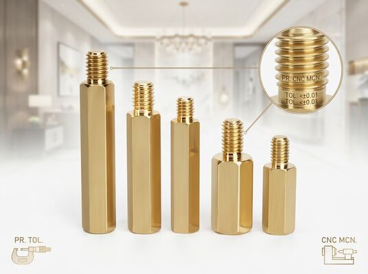 Custom CNC Machined Brass Screw Nut Threaded Fastener for Pendant Ceiling Light Suspension