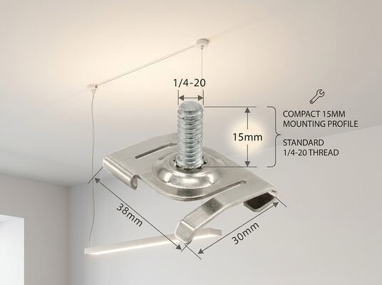 White Ceiling Attachment 1/4-20 UNC Thread 30mm Body for LED Pendant Light Suspension Kit
