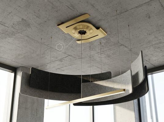 Brushed Brass Ceiling Attachment 1/4-20 UNC Thread 30mm for Acoustic Panel Suspension