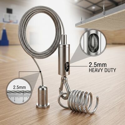 2.5mm Extra Heavy Duty Steel Wire Rope Cable Suspension Kit Acoustic Ceiling Hanging System with Hook Gripper