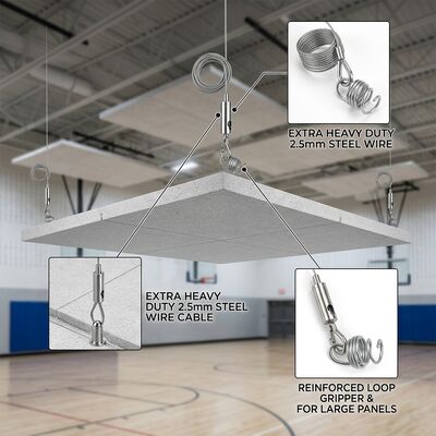 2.5mm Extra Heavy Duty Steel Wire Rope Cable Suspension Kit Acoustic Ceiling Hanging System with Hook Gripper
