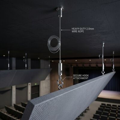 2.0mm Heavy Duty Steel Wire Rope Cable Suspension Kit Acoustic Ceiling Panel Hanging System with Hook Gripper