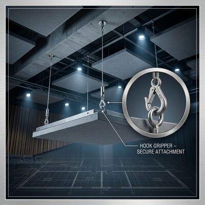 2.0mm Heavy Duty Steel Wire Rope Cable Suspension Kit Acoustic Ceiling Panel Hanging System with Hook Gripper