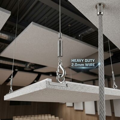 2.0mm Heavy Duty Steel Wire Rope Cable Suspension Kit Acoustic Ceiling Panel Hanging System with Hook Gripper