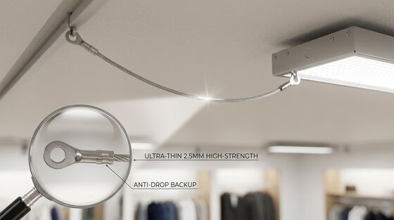 2.5mm Wire Rope Sling Safety Lanyard Loop Eye LED Panel Light Anti-drop Cable