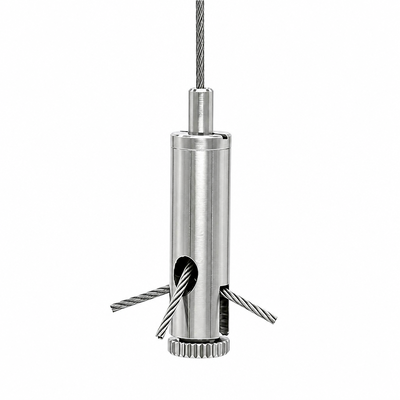 Suspension Cable Gripper M5 Chrome Plated Brass Multi Entry Pendant Light Clamp