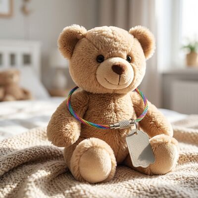 Wire Rope Key Ring Loop 1.0mm Stainless Cable Tag for Plush Doll Toy Pendant 12cm