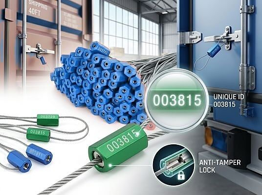 SS-011-500 Hexagonal Aluminum Body Steel Cable Security Seal 500mm Wire Rope Pull Tight Container Door Lock