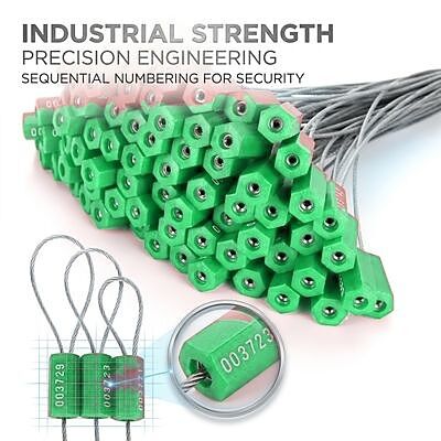 SS-012-800 Round Barrel Aluminum Alloy Cable Security Seal 800mm Galvanized Wire Rope Utility Meter Box Lock