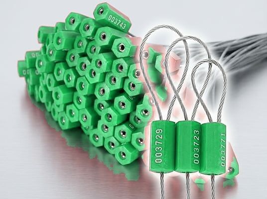 SS-012-800 Round Barrel Aluminum Alloy Cable Security Seal 800mm Galvanized Wire Rope Utility Meter Box Lock