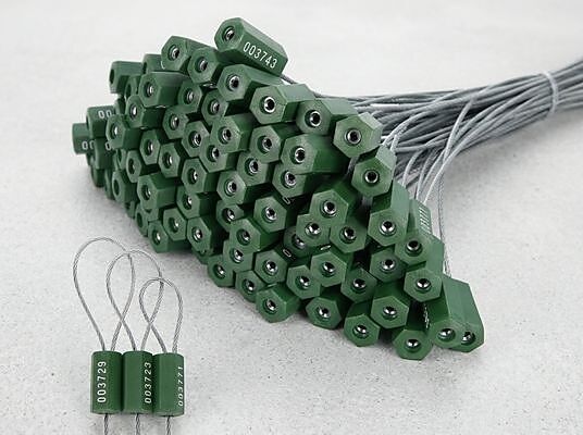 SS-012-800 Round Barrel Aluminum Alloy Cable Security Seal 800mm Galvanized Wire Rope Utility Meter Box Lock