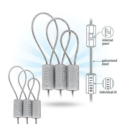 SS-014-600 Stainless Steel 304 Wire Rope Security Seal 600mm Marine Grade Aluminum Body Offshore Container Lock