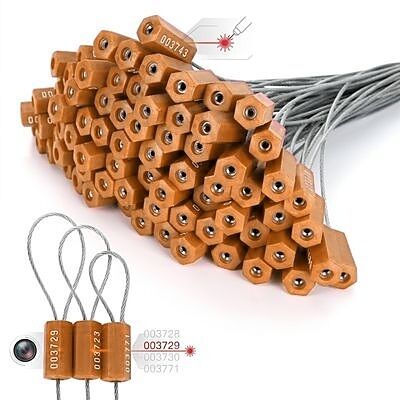 SS-015-1000 Plastic Coated Color Coded Cable Security Seal 1000mm QR Code Traceable Cold Chain Container Lock