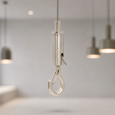 Anti-Rust Brass Hook Gripper Tool-Free Height Adjust Signage Hanging Clip for Retail Ceiling Display