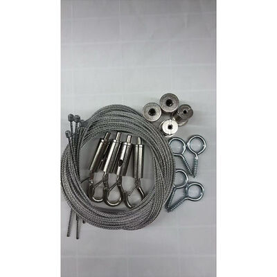 1.2mm Stainless Steel Wire Rope Acoustic Panel Suspension Kit 1 Meter Adjustable Brass Gripper Hook Set