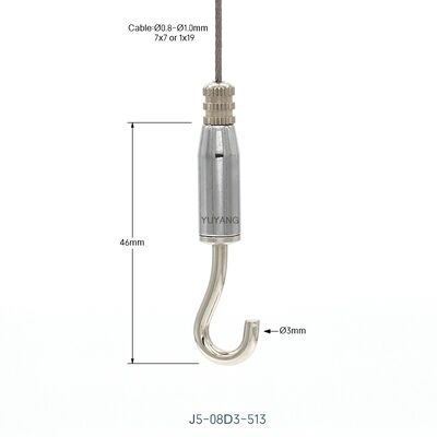 Corrosion Resistant Nickel Plated Brass Hook Gripper Indoor Lighting Project Suspension for Ceiling Installation